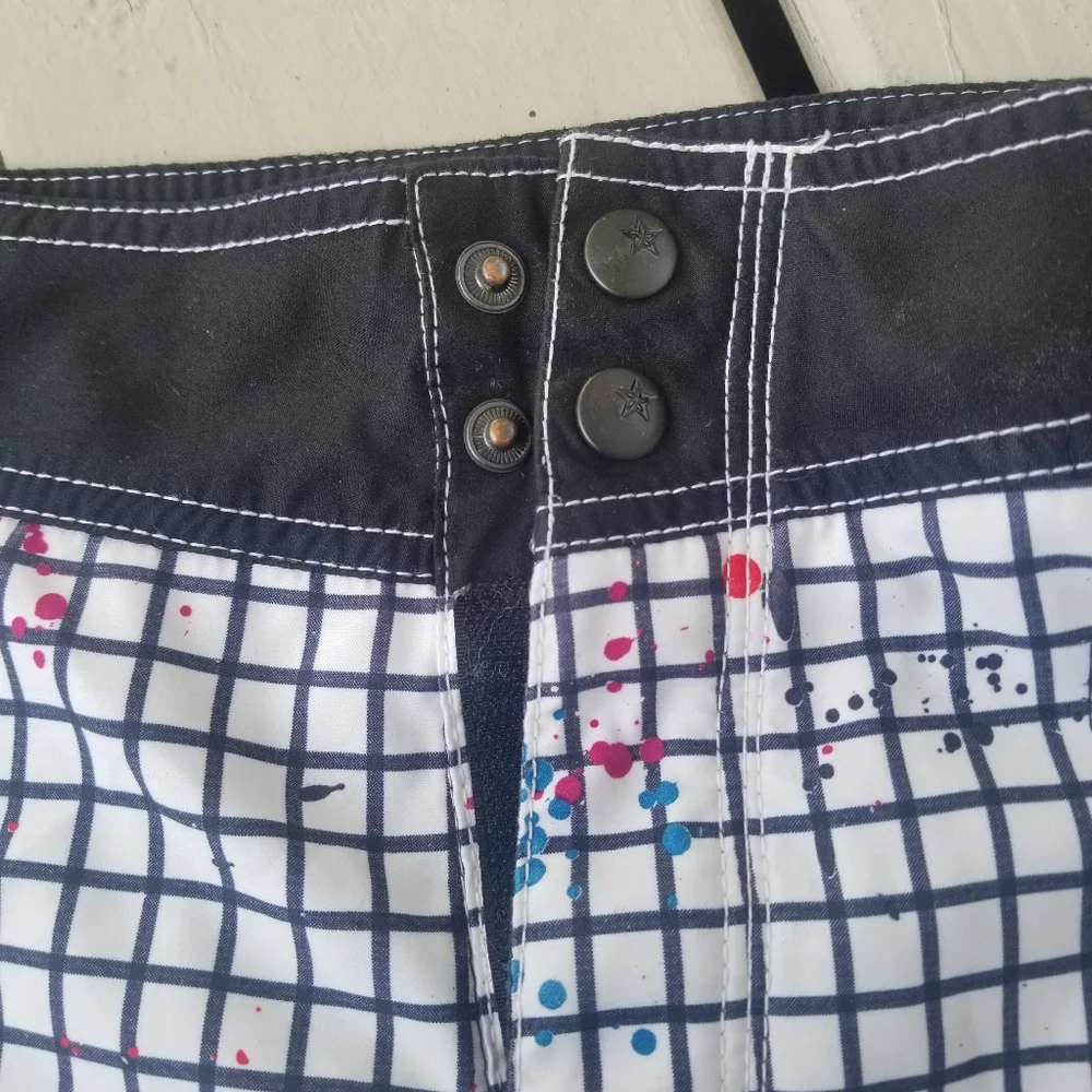 S mens splatter swimsuit w zipper pocket